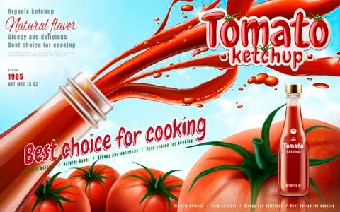 Tomato ketchup ad Stock Illustration