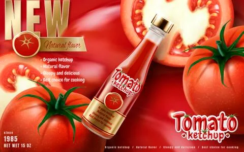 Tomato ketchup ad 스톡 일러스트
