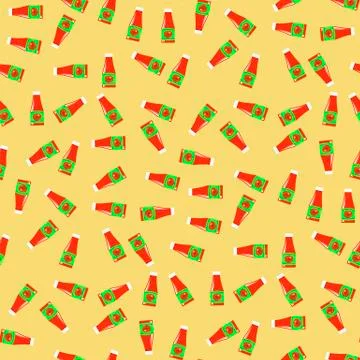 Tomato Ketchup Seamless Pattern Illustrazione stock