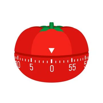 Tomato kitchen timer icon, flat style 스톡 일러스트