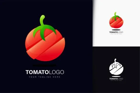 Tomato logo design with gradient Stock Illustration