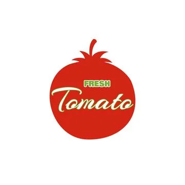 Tomato logo vector. free space for text. wallpaper background. Stock Illustration