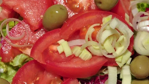 Tomato mixed salad Stock Footage 145798389