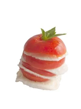 Tomato with mozzarella cheese Stock Photos