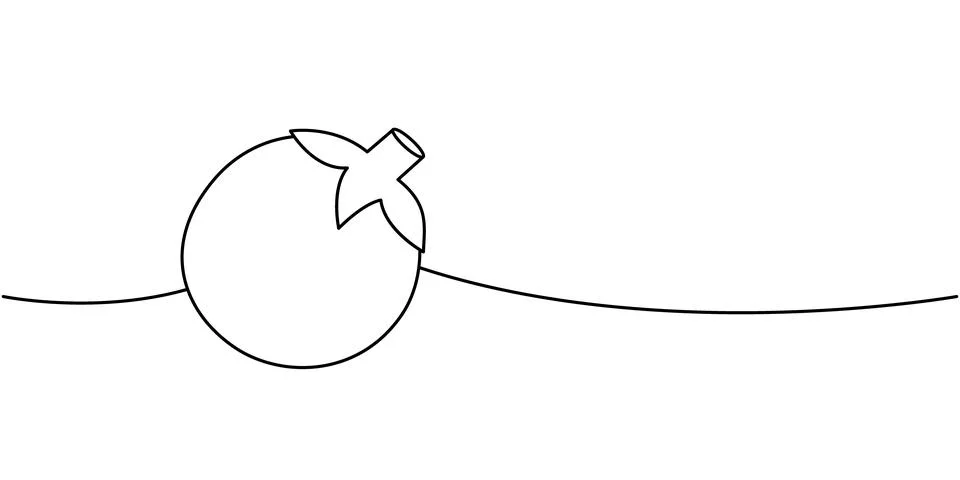Tomato one line continuous drawing. Fresh organic vegetable. Vector illustration Illustrazione stock