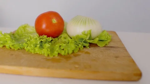 Tomato onion salad Stock Footage 74835209