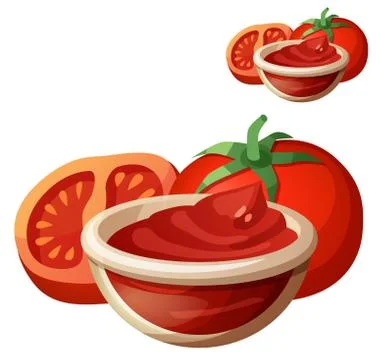 Tomato paste. Detailed Vector Icon isolated on white background Stock Illustration