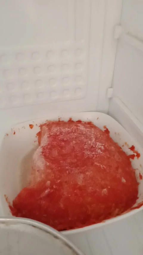 Tomato Paste Freeze in the D freezer Stock Footage 322039942