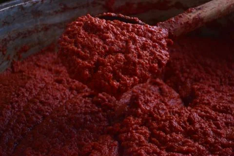 Tomato paste made from tomato Stock Photos