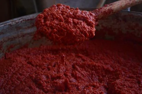 Tomato paste made from tomato Stock Photos