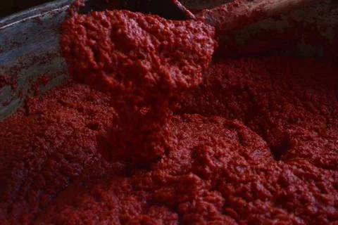 Tomato paste made from tomato Stock Photos