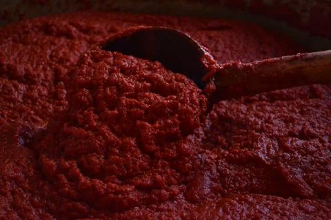 Tomato paste made from tomato Stock Photos