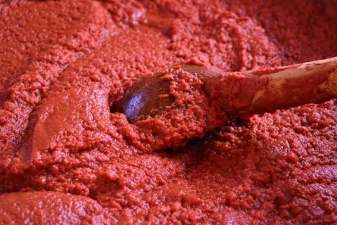 Tomato paste made from tomato Stock Photos