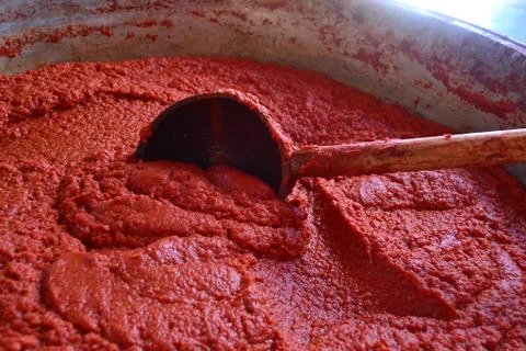 Tomato paste made from tomato Stock Photos