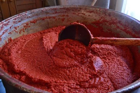 Tomato paste made from tomato Stock Photos