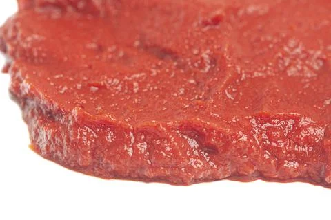 Tomato paste texture isolated on white 스톡 사진
