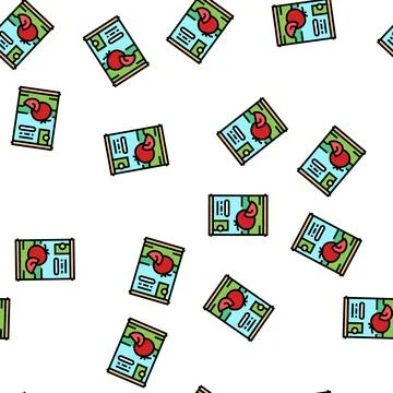 Tomato paste vector seamless pattern Stock Illustration