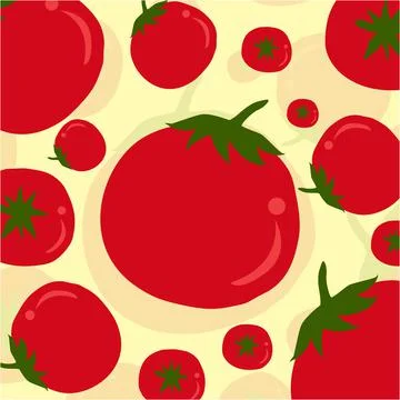 Tomato Pattern Background Vector Stock Illustration