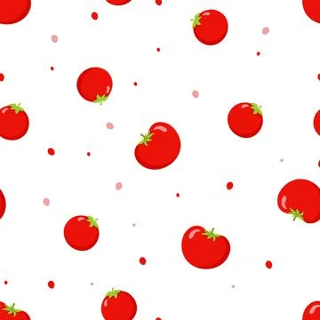 Tomato pattern Gardening Agriculture Vector illustration isolated on white Stock Illustration