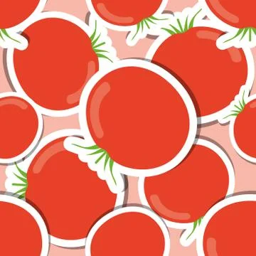 Tomato pattern. seamless texture with ripe red tomatoes Stock Illustration