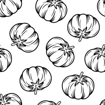 Tomato Pattern. Seamless Tomato Pattern with Hand Drawn Tomatoes, Vector Illu Stock Illustration
