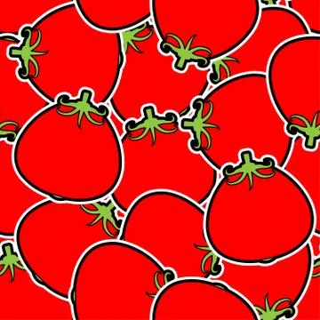 Tomato pattern seamless. Vegetable background. Tomatoes ornament. vector text Illustrazione stock