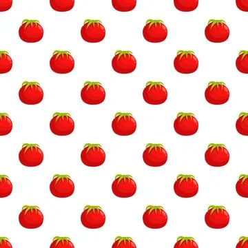 Tomato pattern vector illustration seamless food background Illustrazione stock