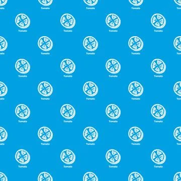 Tomato pattern vector seamless blue Illustrazione stock