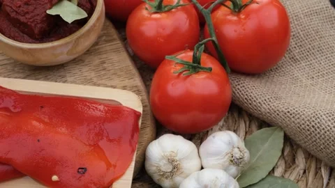 Tomato pepper paste Stock Footage 260163059