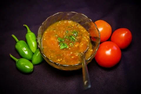 Tomato Pickle Salsa Dip Foto stock