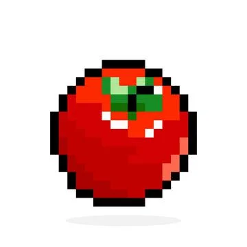Tomato pixel image. Vector illustration of cross stitch. Stock Illustration