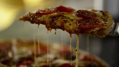 Tomato pizza slice raised 動画素材 169606571