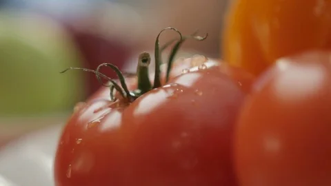 A tomato on the plate Stock Footage 71021209