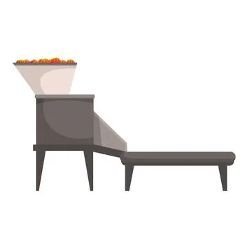 Tomato processing machine sorting fresh tomatoes on conveyor belt Stock Illustration