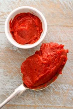 Tomato puree paste Stock Photos