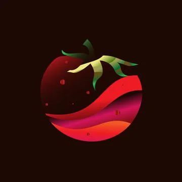 Tomato red and pink gradient material white icon minimal design Stock Illustration