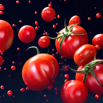 Tomato red sauce explosion, splash through flying tomatoes. Ketchup, passata, Stock Illustration