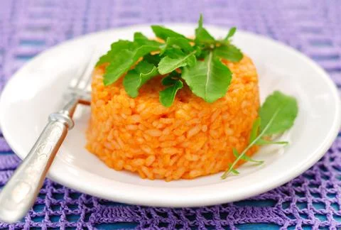 Tomato Rice with Rocket Stock Photos