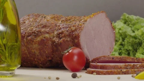 Tomato Roll on the Table Stock Footage 73005517