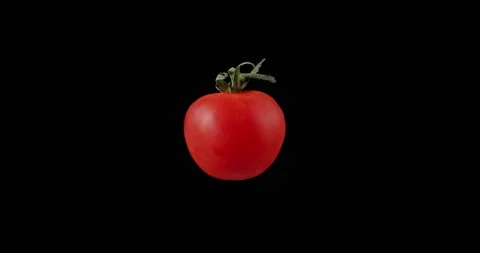 Tomato rotating with black background Stock Footage 233580347