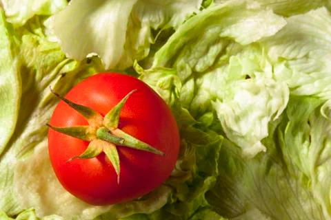 Tomato on Salad Stock Photos