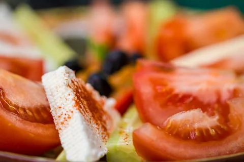 Tomato sald with mozzarella Stock Photos