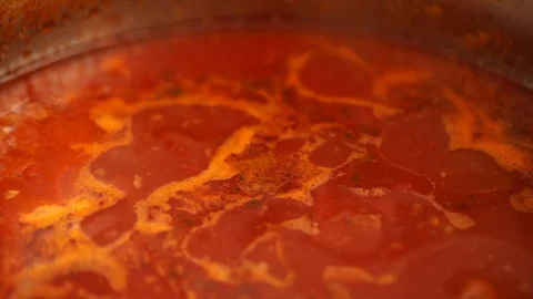 Tomato salsa making, slow motion, steadicam close-up Stock Footage 91592440