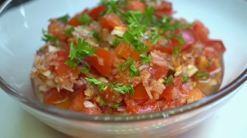Tomato Salsa Salad 스톡 동영상 123080887