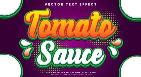 Tomato sauce 3D editable text effect 스톡 일러스트