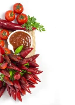 Tomato sauce and vegetables Stock Photos