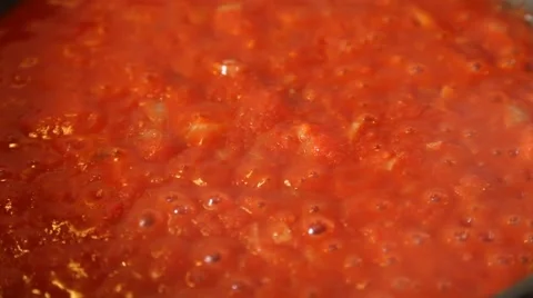 Tomato sauce being cooked Stock Footage 49238115
