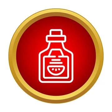 Tomato sauce bottle icon representing food condiments Stock Illustration