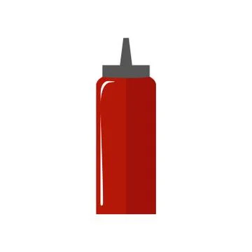 Tomato Sauce Bottle Simple Flat Illustration Illustration