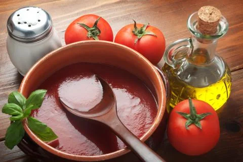 Tomato Sauce Stock-Fotos